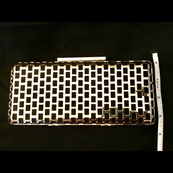 BCBG MACAZRIA Mina Cage Clutch - Gold and Black - Picture 7 of 8
